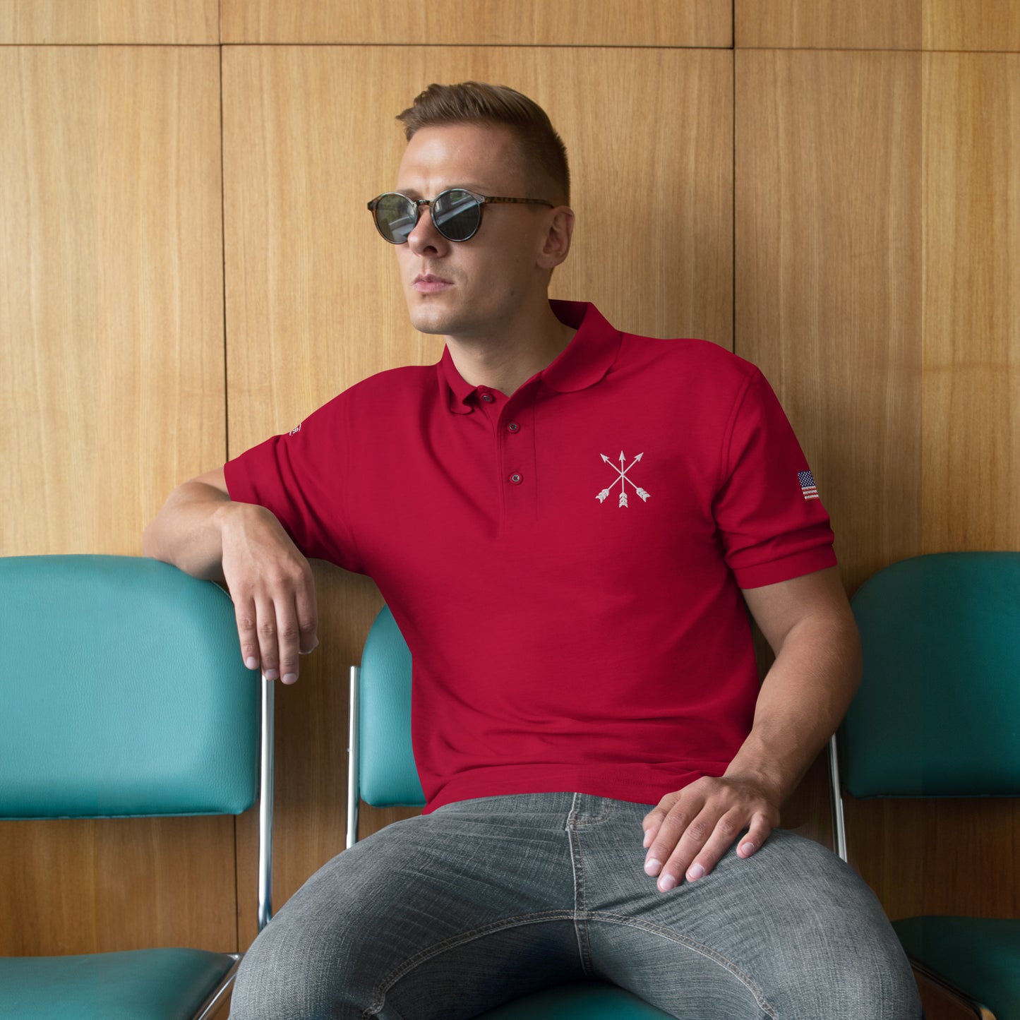 Savior Six Crossed Arrows Embroidered Polo
