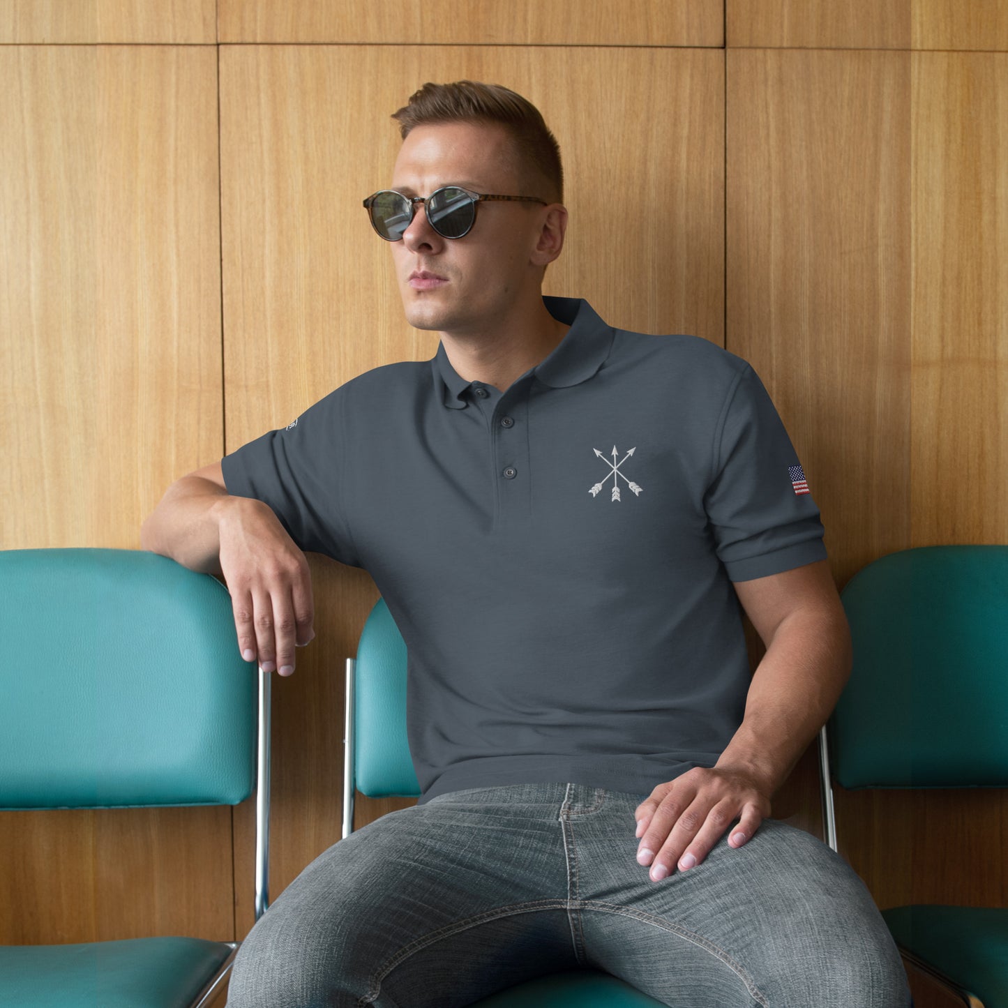 Savior Six Crossed Arrows Embroidered Polo